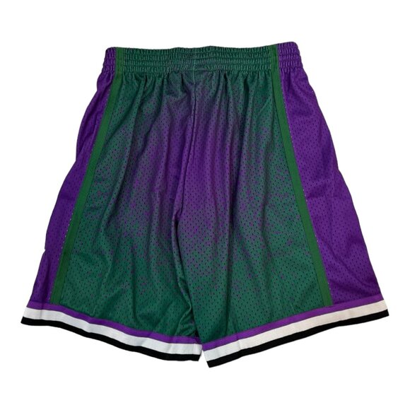 Mitchell & Ness Milwaukee Bucks Swingman Shorts Gradiant Purple Green Large New - Picture 4 of 4